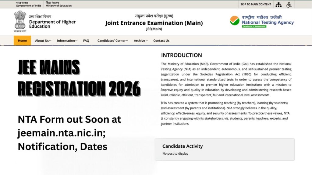 JEE Mains Registration 2026